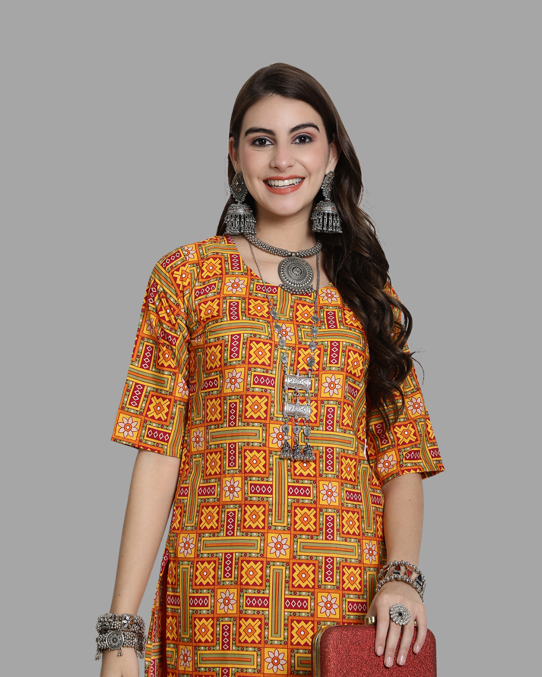 Colorful Fusion Printed Kurta 