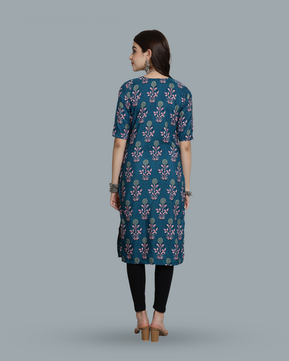 Blue Floral Delight Kurta 