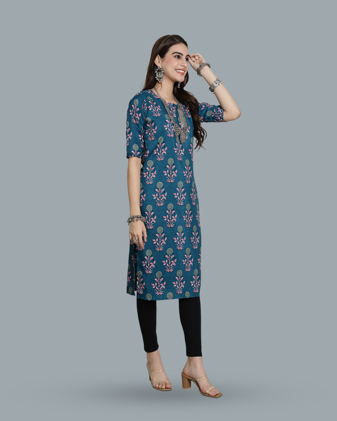 Blue Floral Delight Kurta 