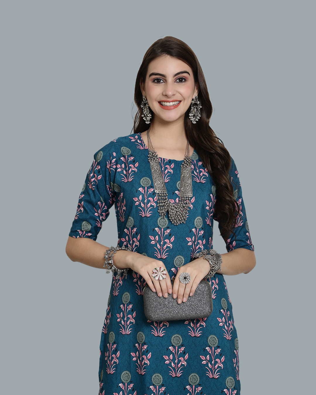 Blue Floral Delight Kurta 