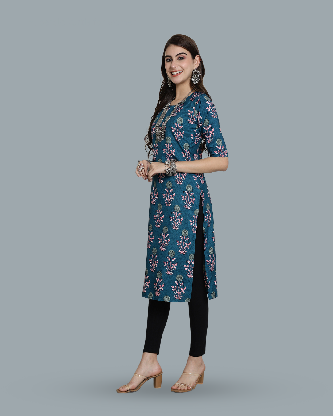 Blue Floral Delight Kurta 