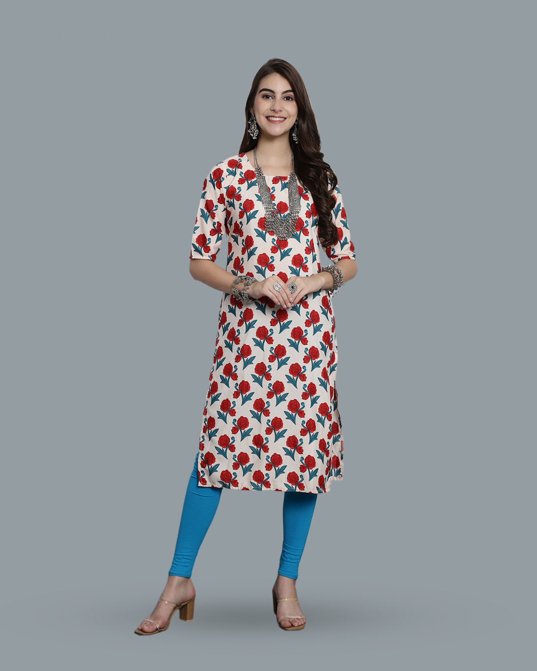 Snow Rose Printed Kurta 