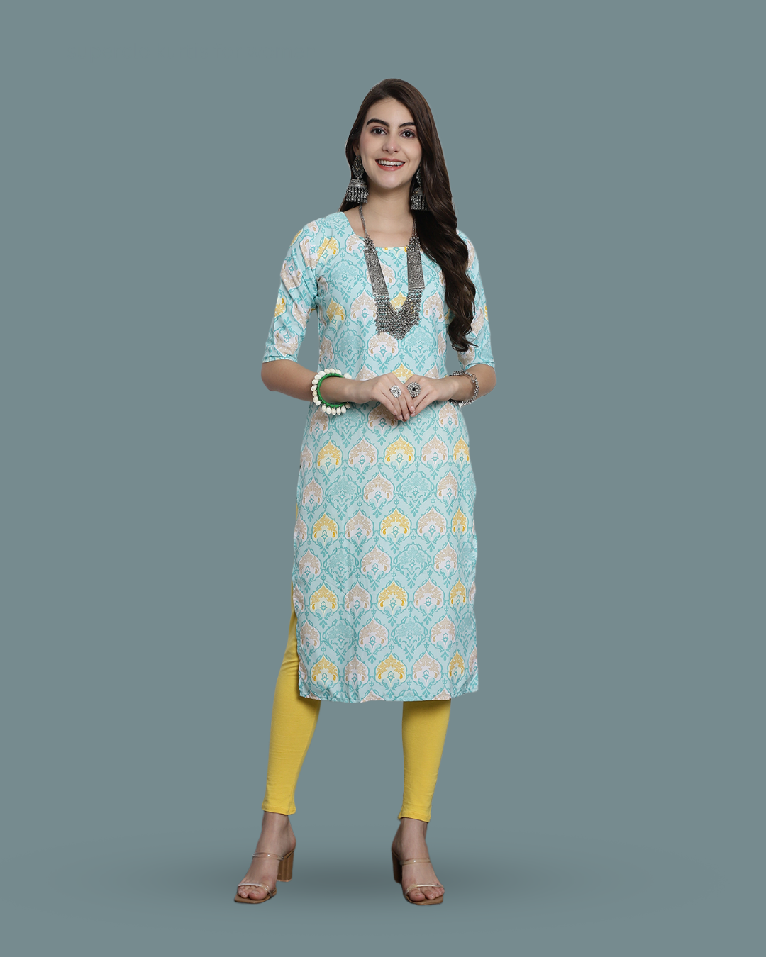 Sunbeam Blue Printed Kurta 