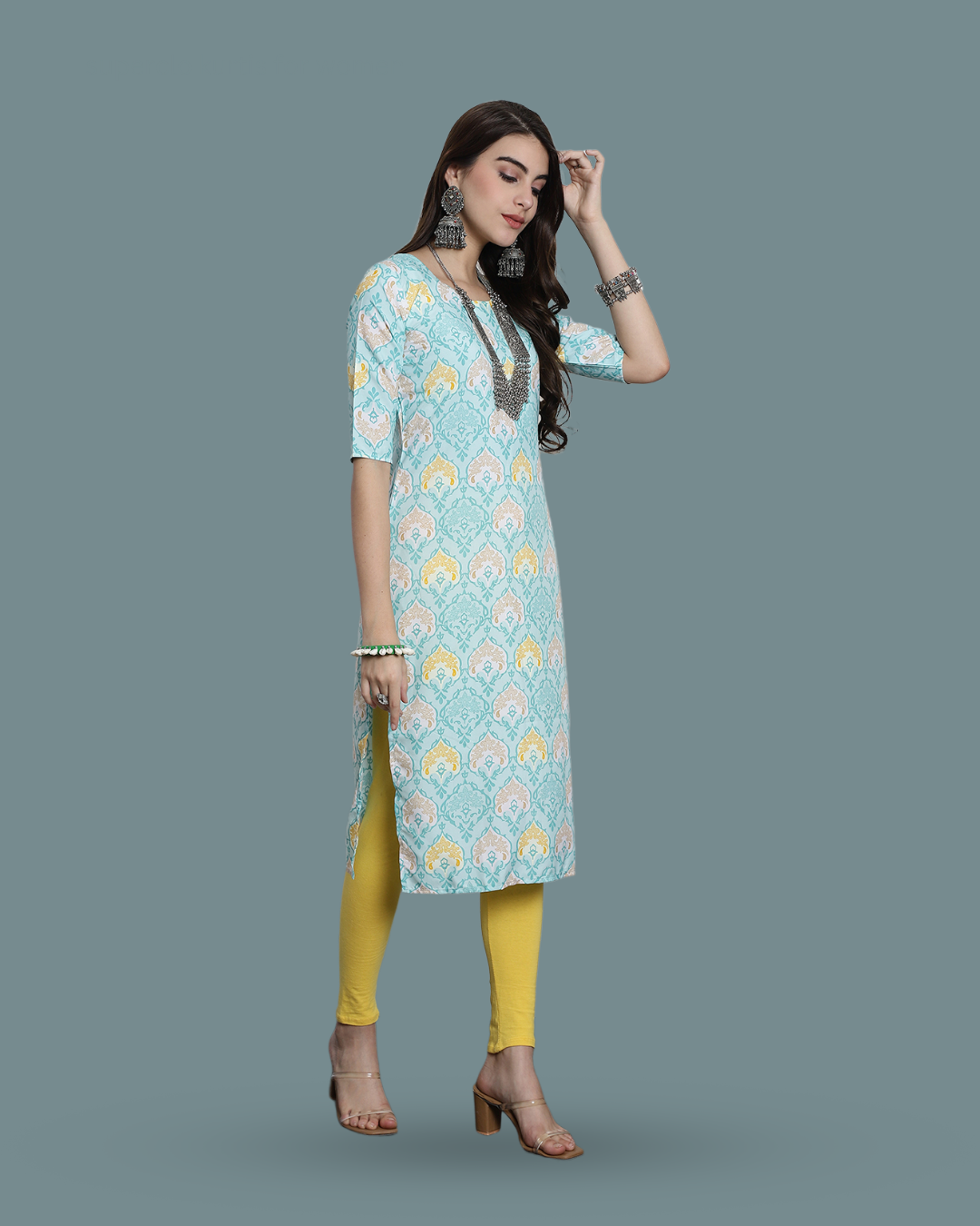 Sunbeam Blue Printed Kurta 