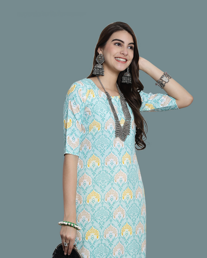 Sunbeam Blue Printed Kurta 