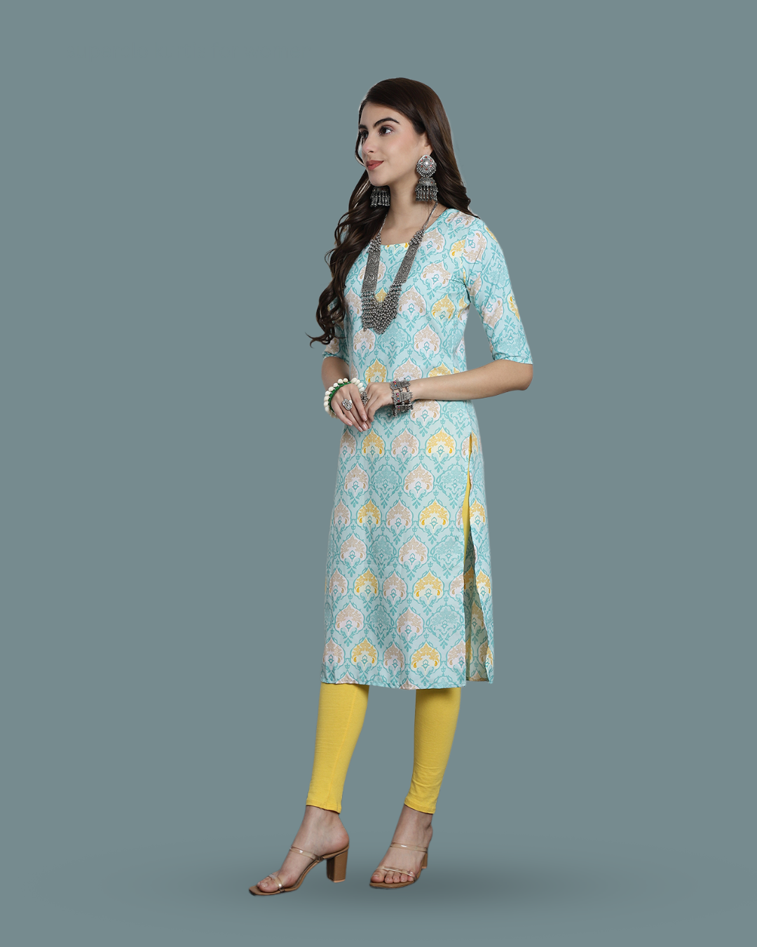 Sunbeam Blue Printed Kurta 