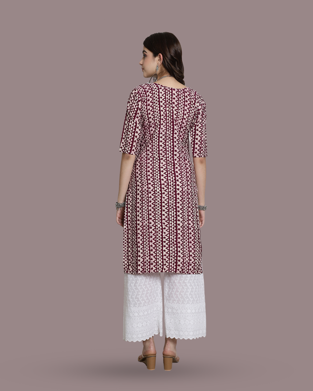 Rosy Maroon Printed Kurta 