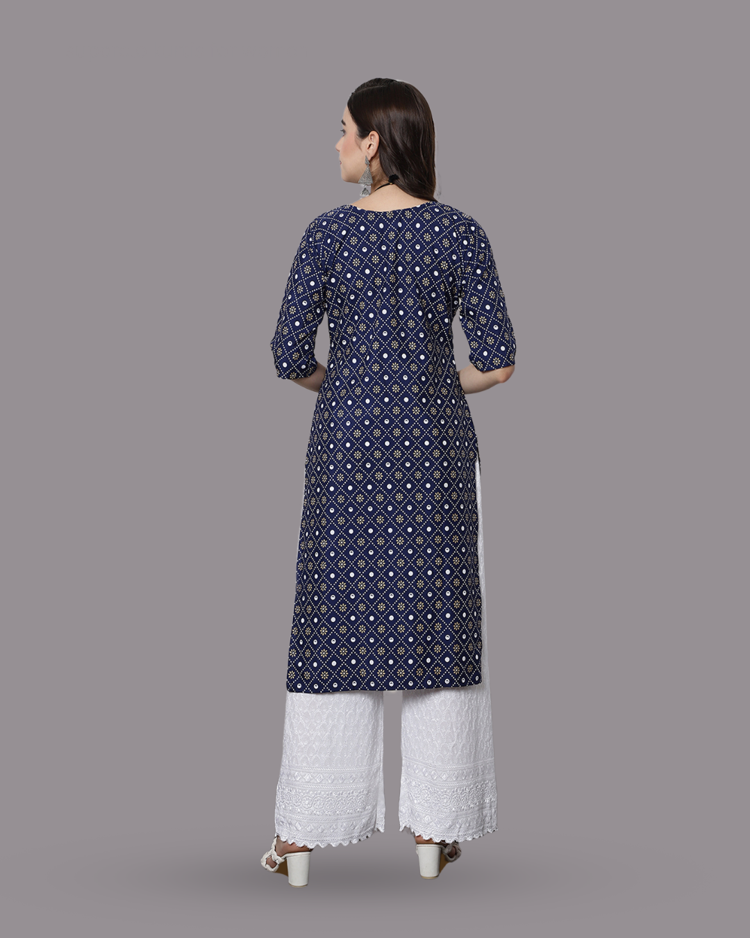 Midnight Blue Printed Kurta 