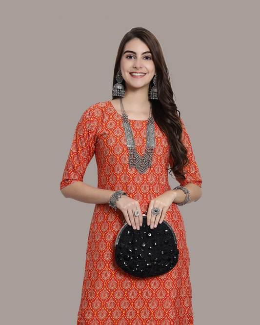 Orange Accent Kurta 