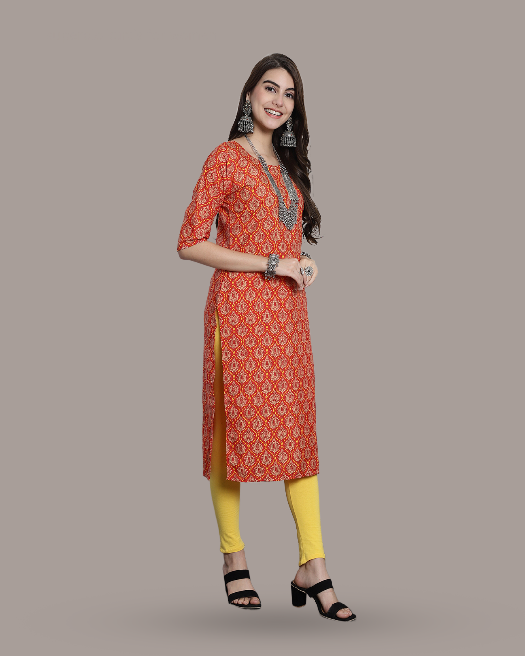 Orange Accent Kurta 