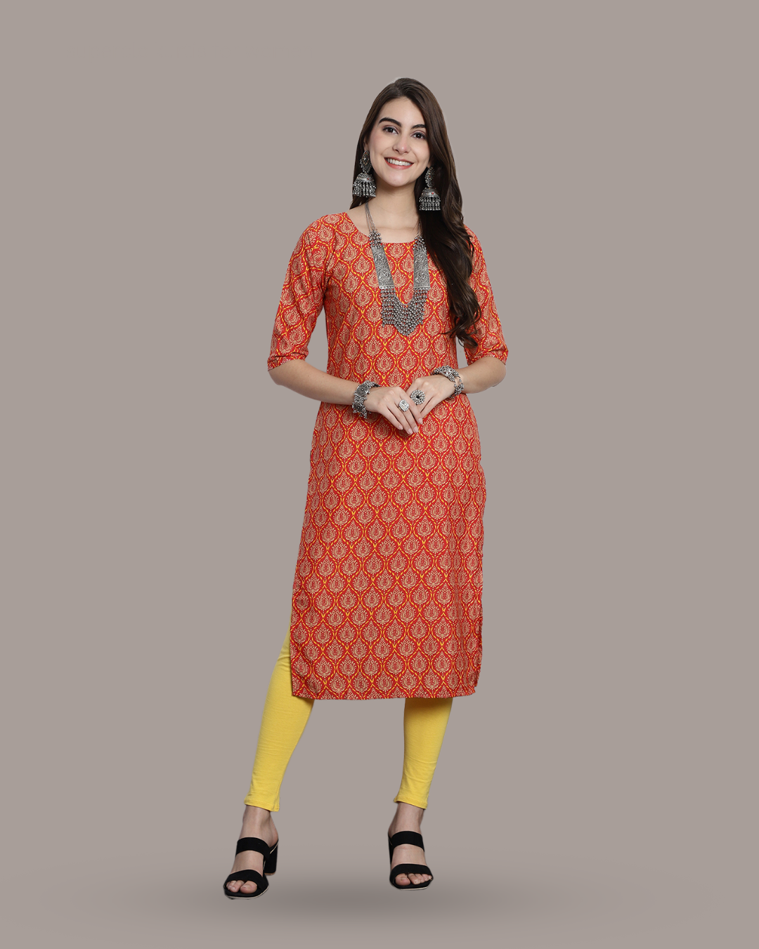 Orange Accent Kurta 