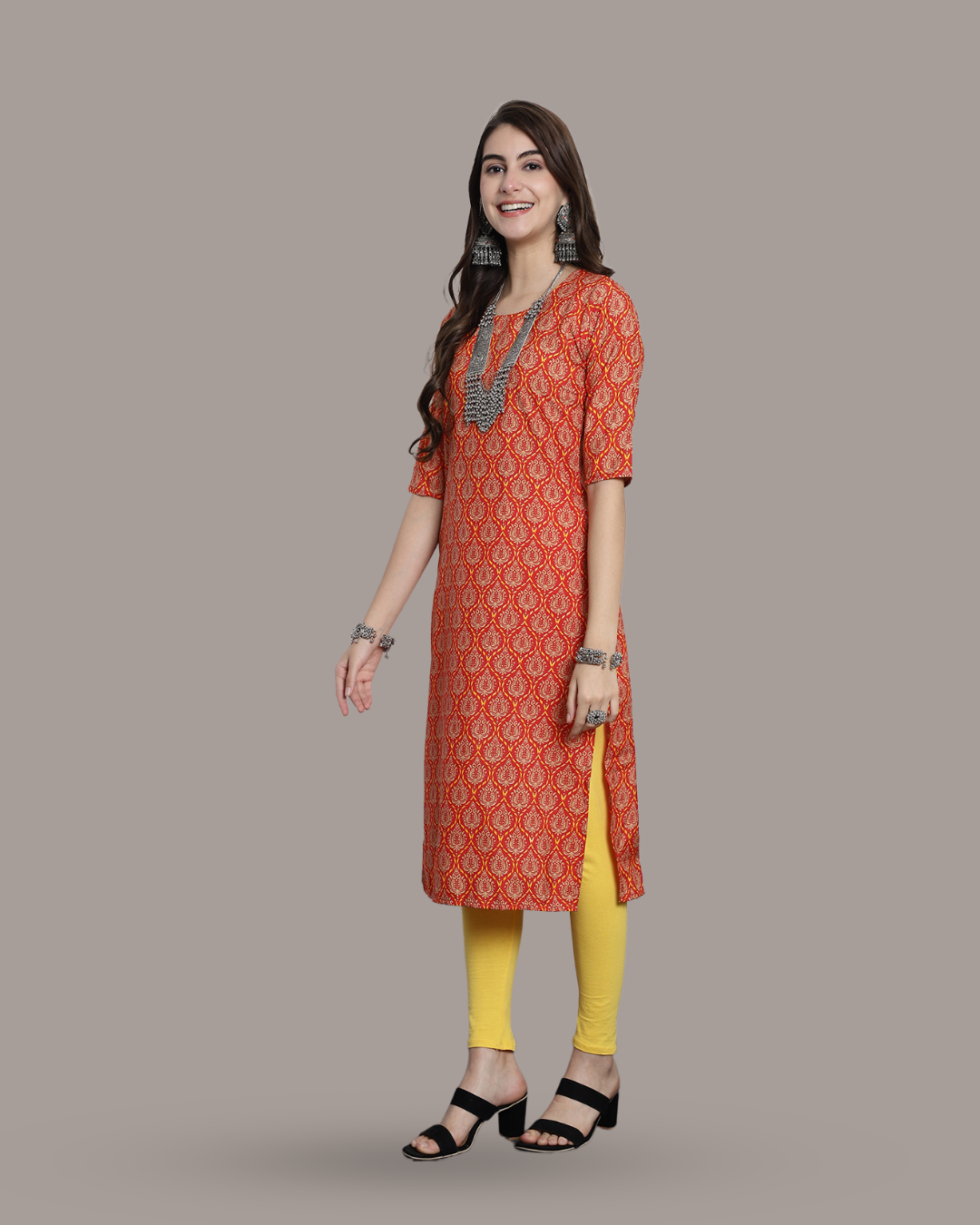 Orange Accent Kurta 