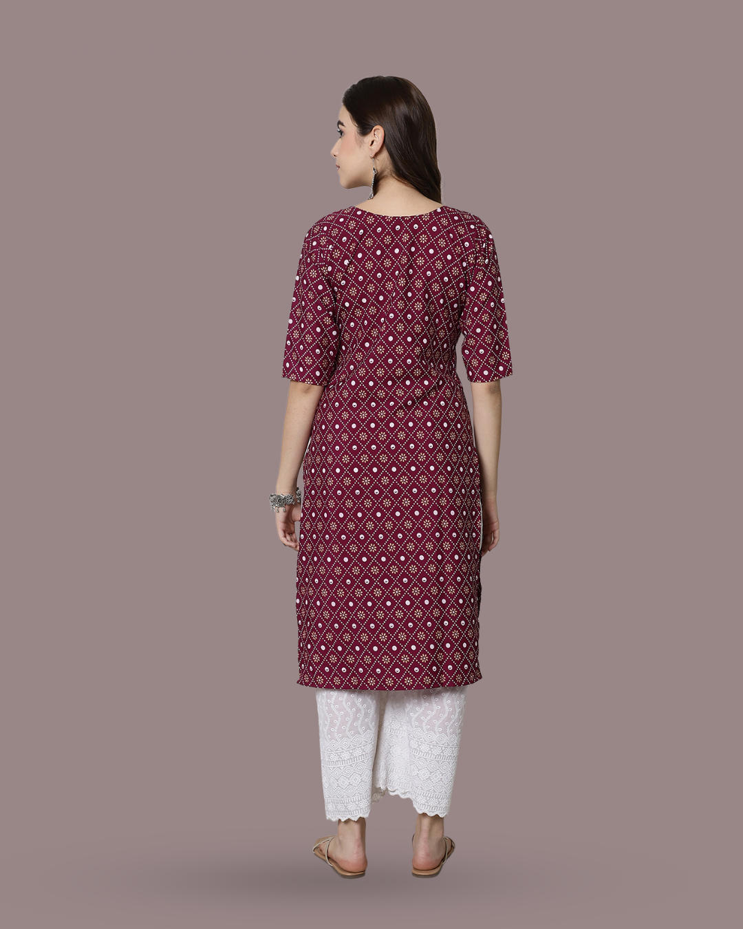 Burgundy Blossom Kurta 