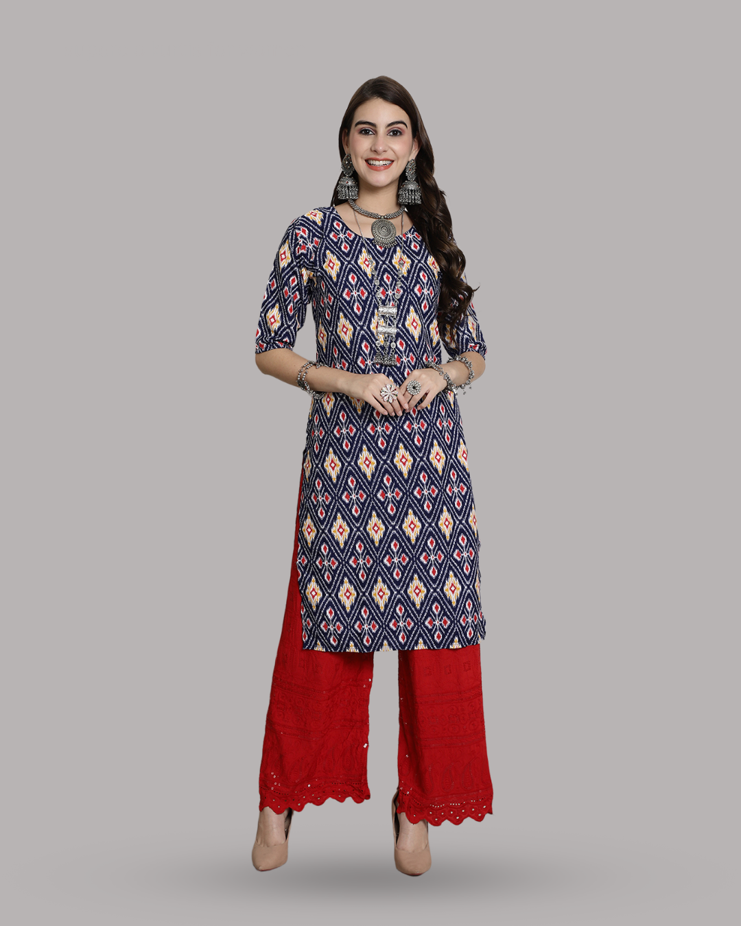 Vibrant Trio Printed Kurta 