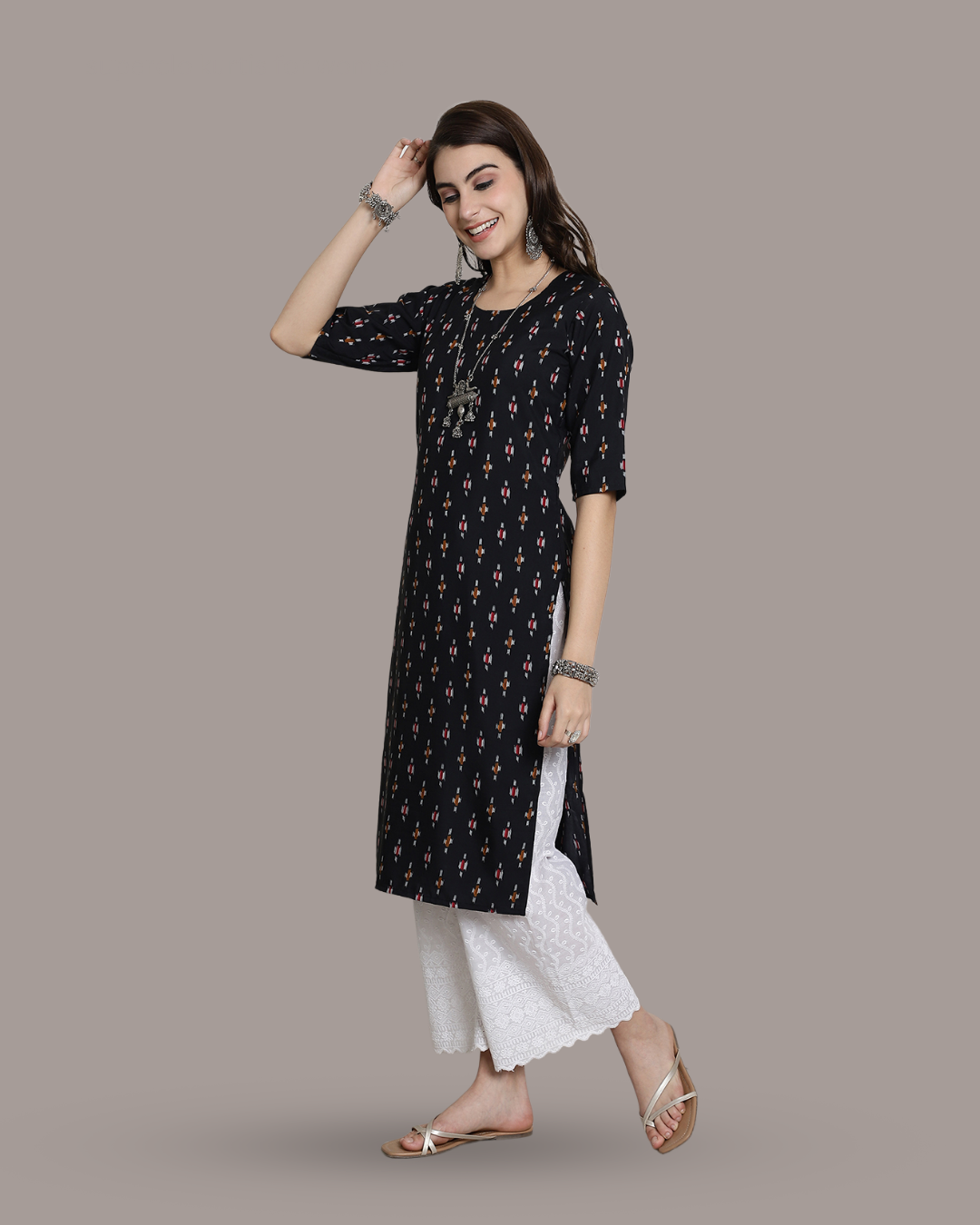 Black Beauty Printed Kurta 