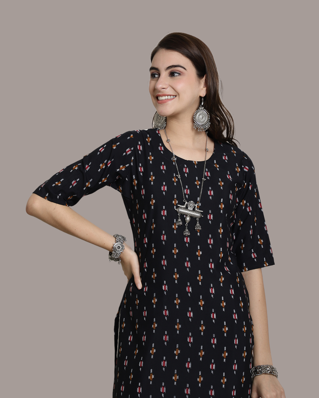 Black Beauty Printed Kurta 