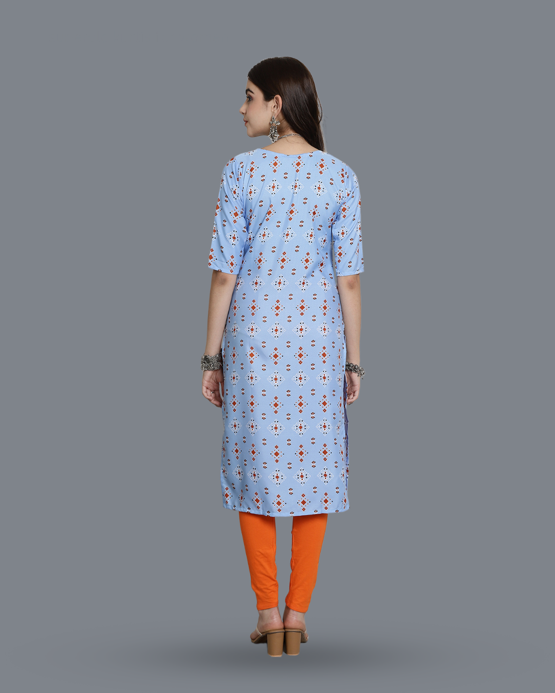 Soft Blue Printed Kurta 