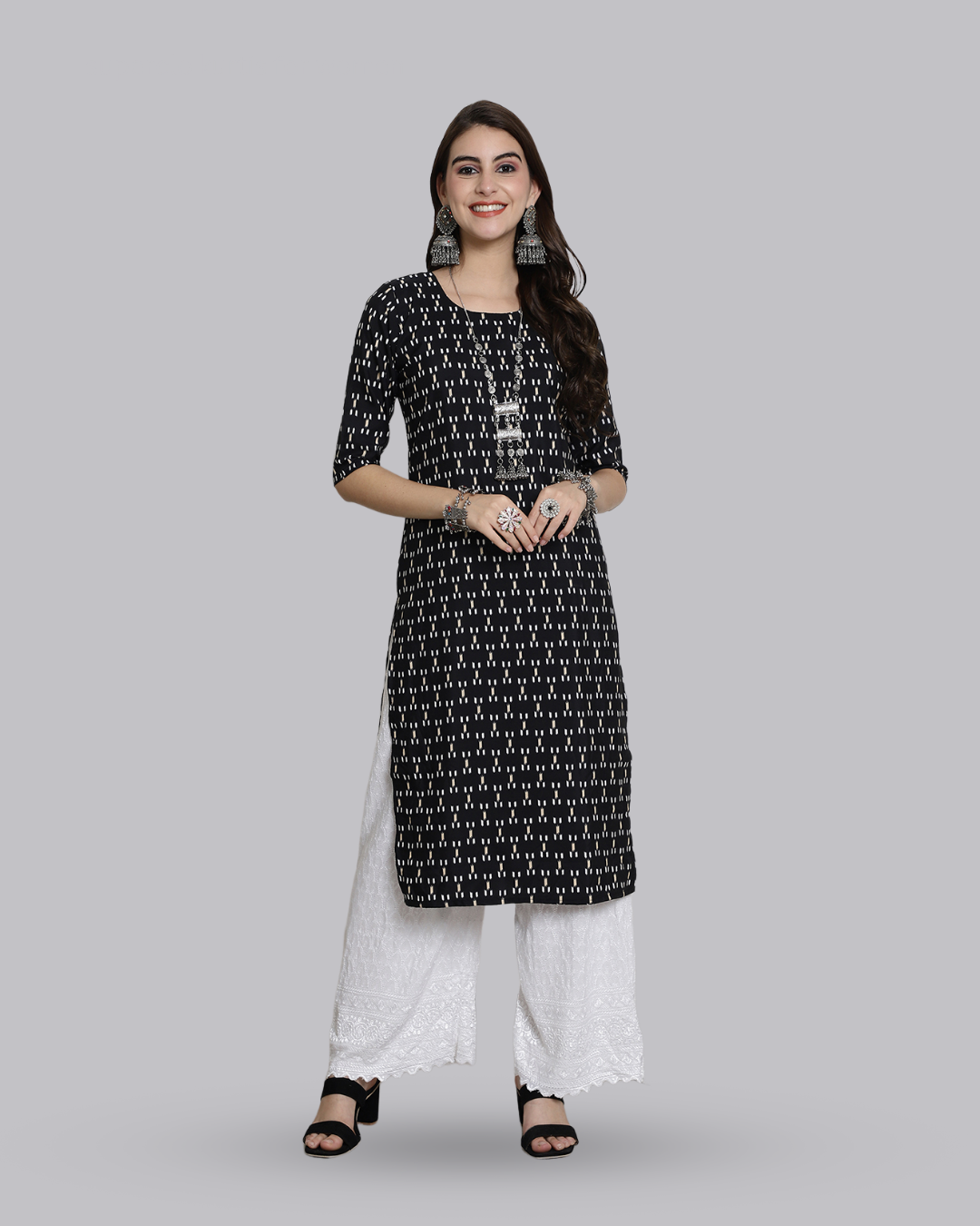 Black Dot Dash Kurta 