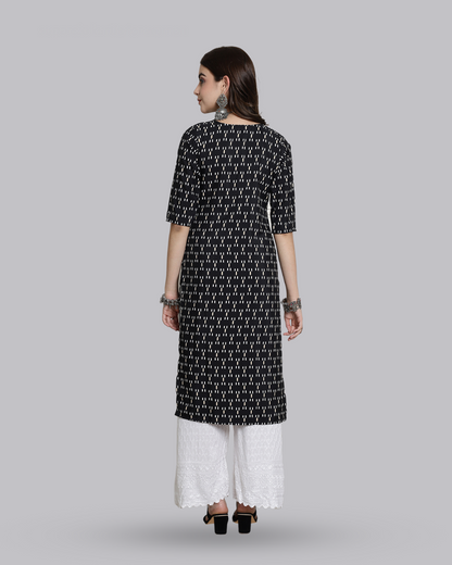 Black Dot Dash Kurta 