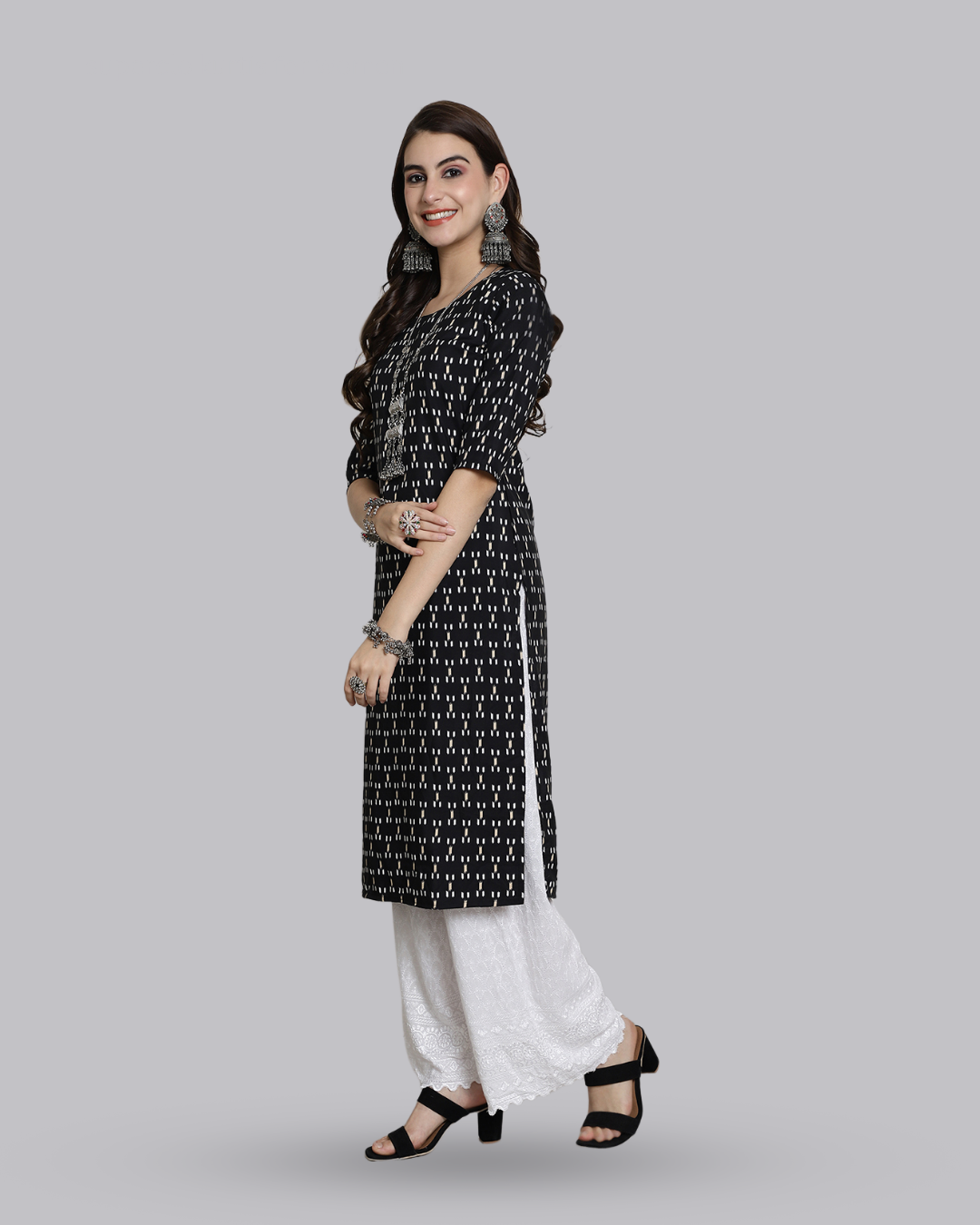 Black Dot Dash Kurta 