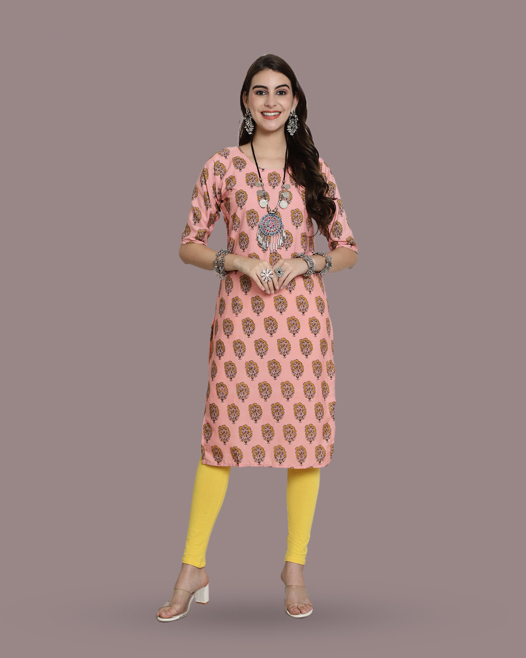 Peach Melody Printed Kurta 