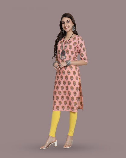 Peach Melody Printed Kurta 