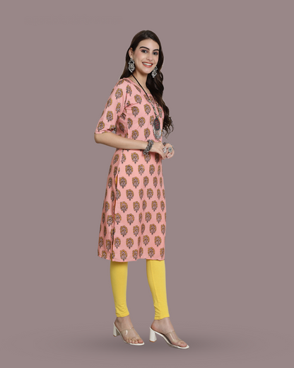 Peach Melody Printed Kurta 