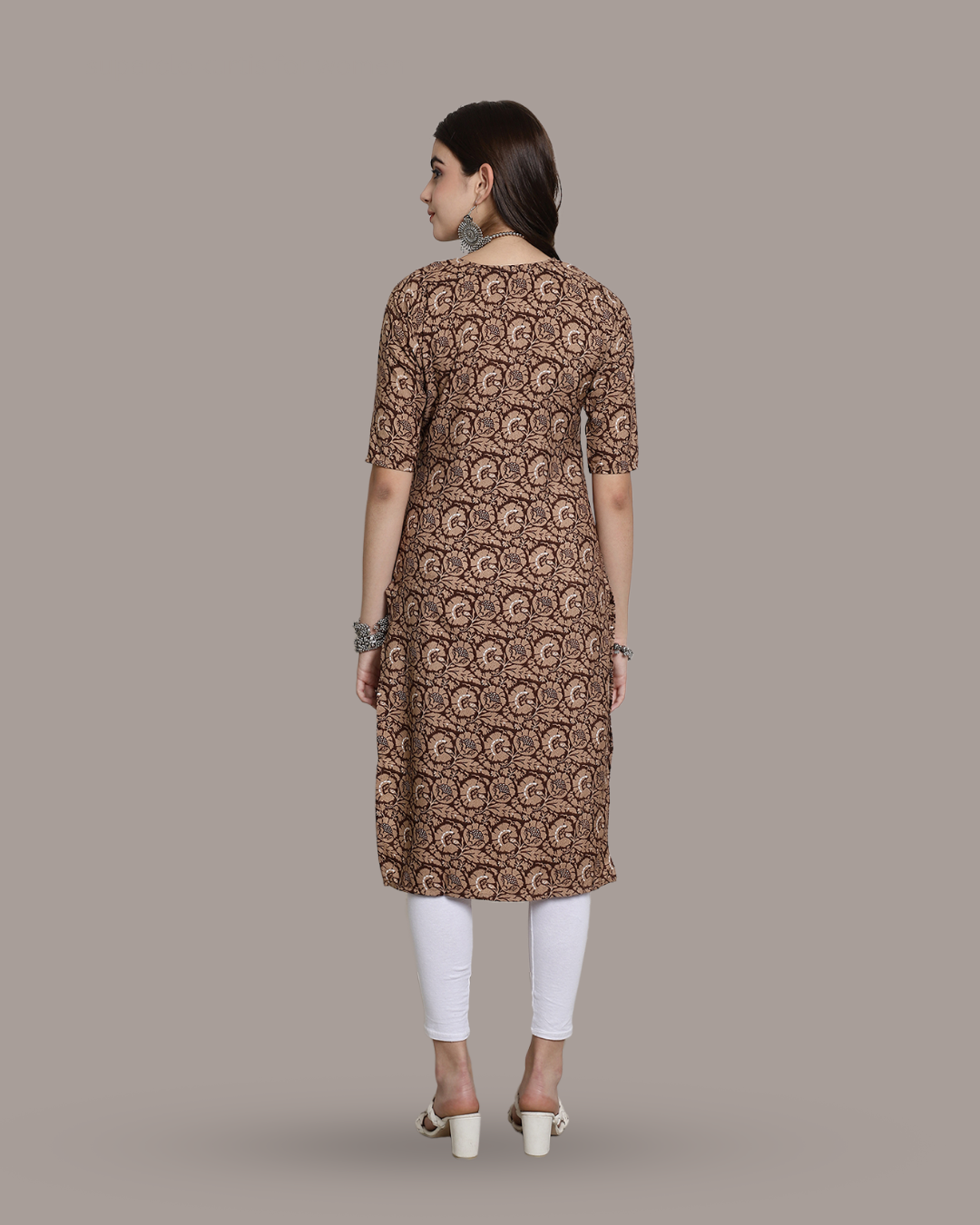 Coffee Brown Printed Kurta 