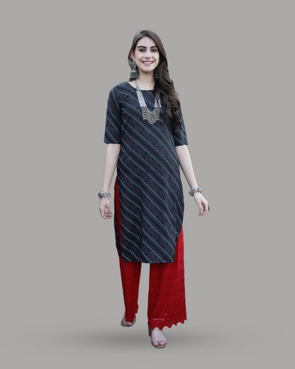 Charcoal Ethnic Elegance Kurta 