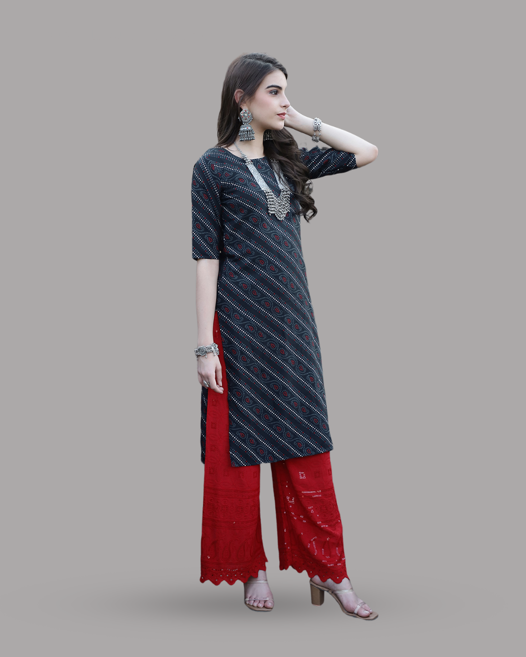 Charcoal Ethnic Elegance Kurta 