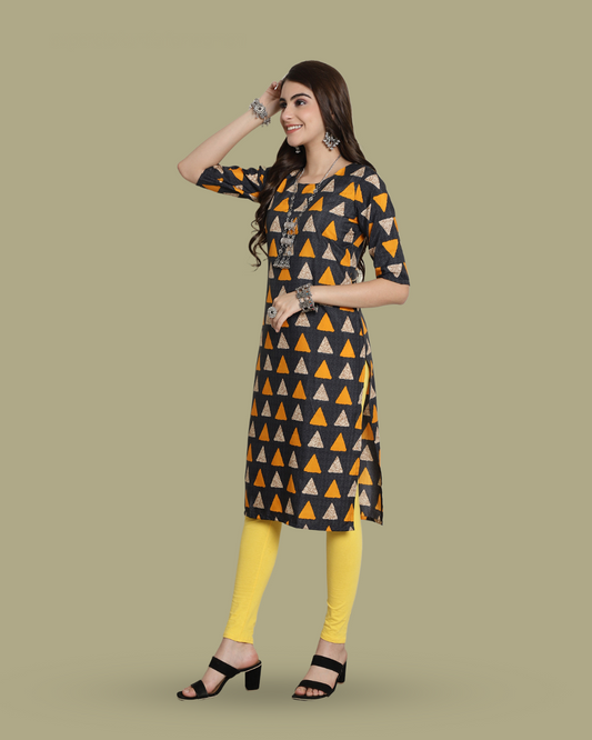 Triangular Charm Black Kurta 