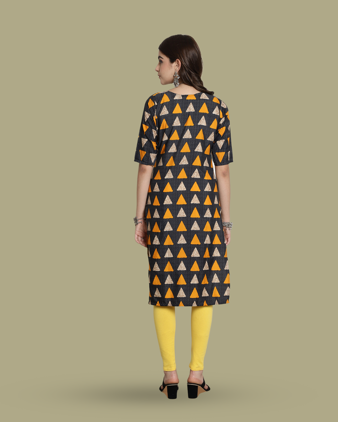 Triangular Charm Black Kurta 