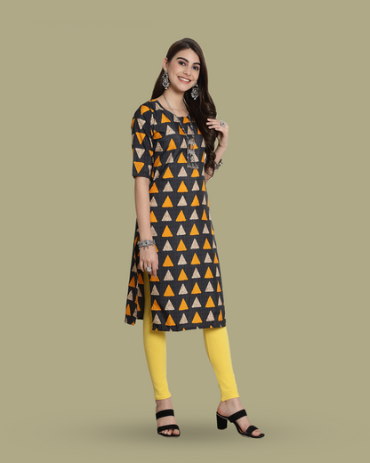 Triangular Charm Black Kurta 