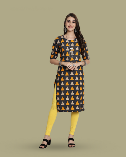 Triangular Charm Black Kurta 