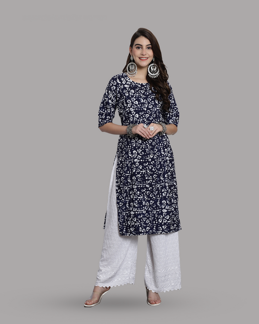 Navy Twilight Printed Kurta 