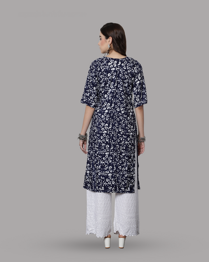 Navy Twilight Printed Kurta 