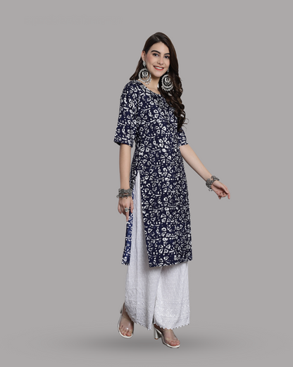 Navy Twilight Printed Kurta 