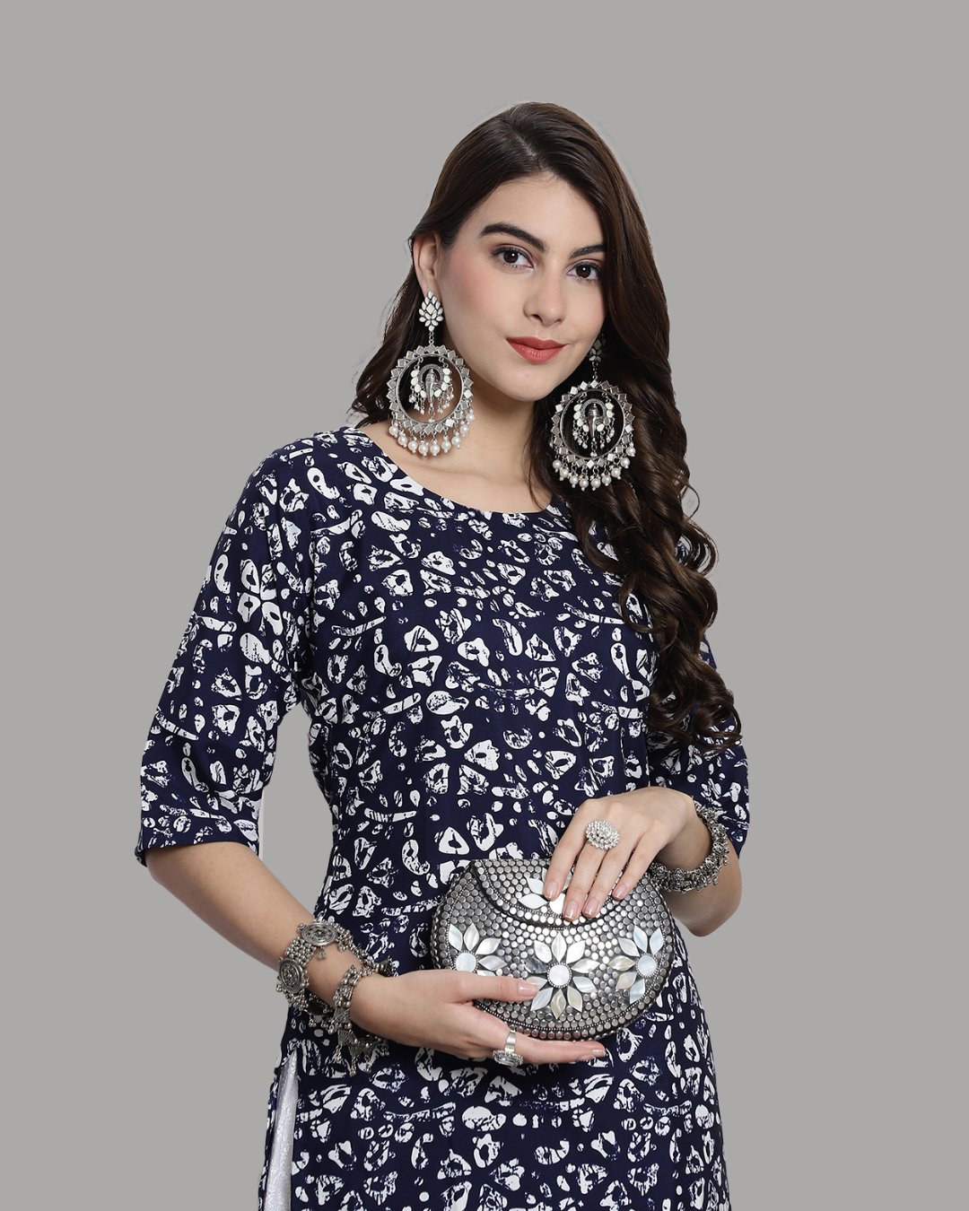 Navy Twilight Printed Kurta 