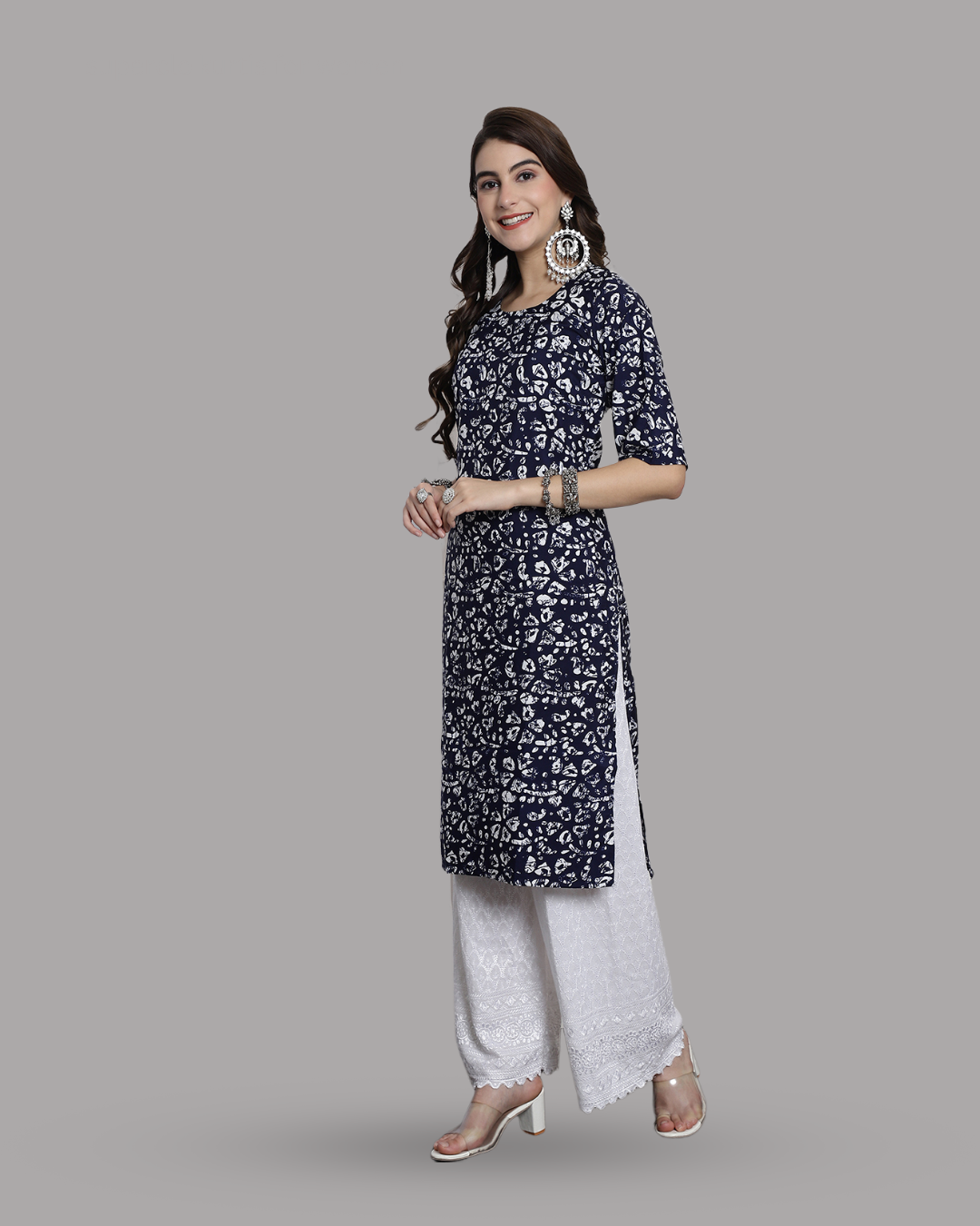 Navy Twilight Printed Kurta 