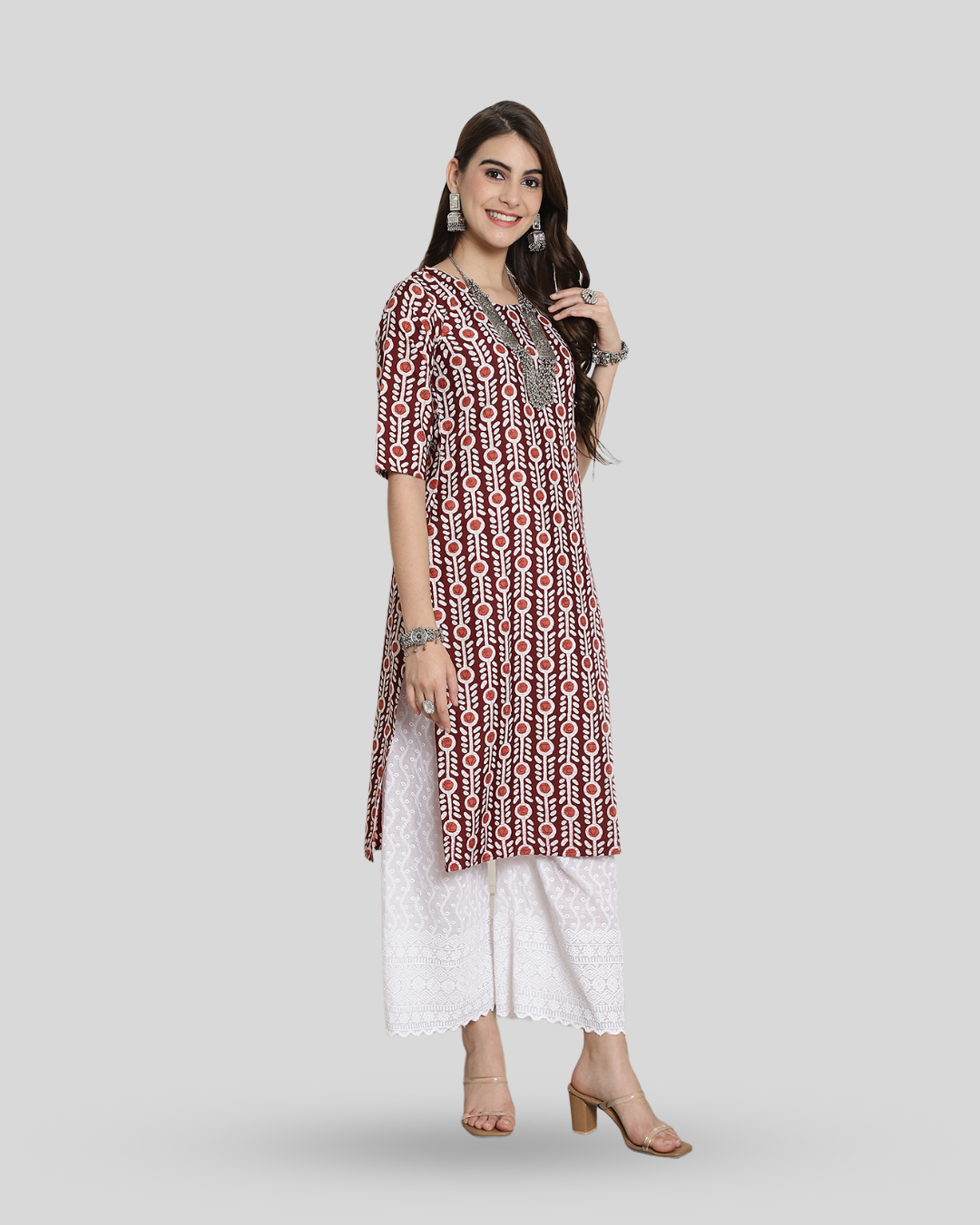 Autumn Maroon Printed Kurta 