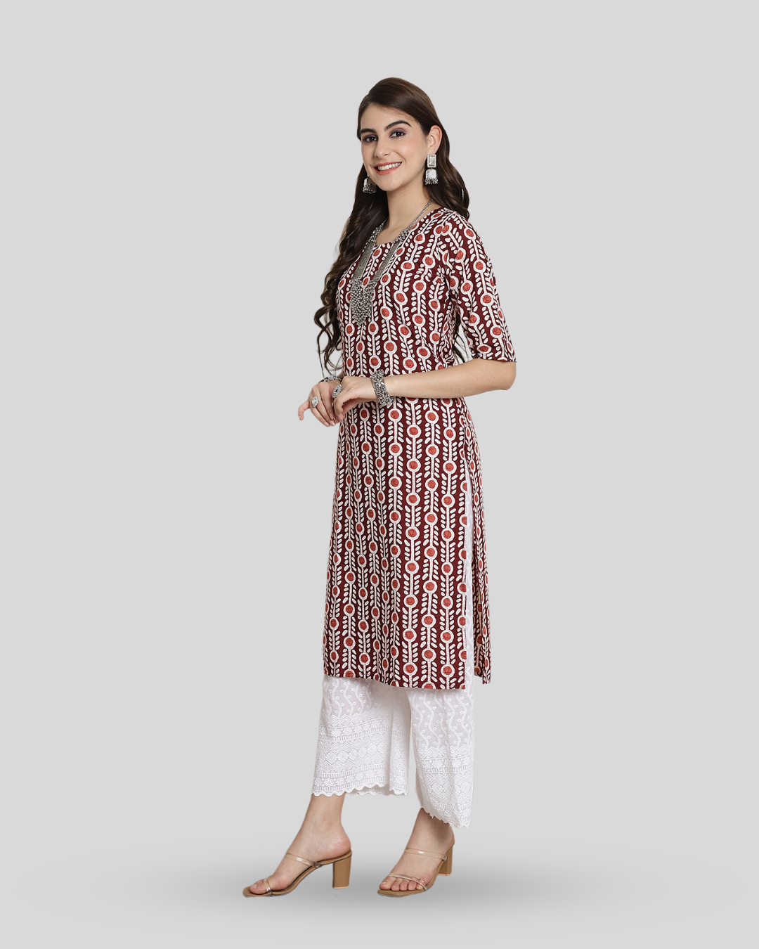 Autumn Maroon Printed Kurta 