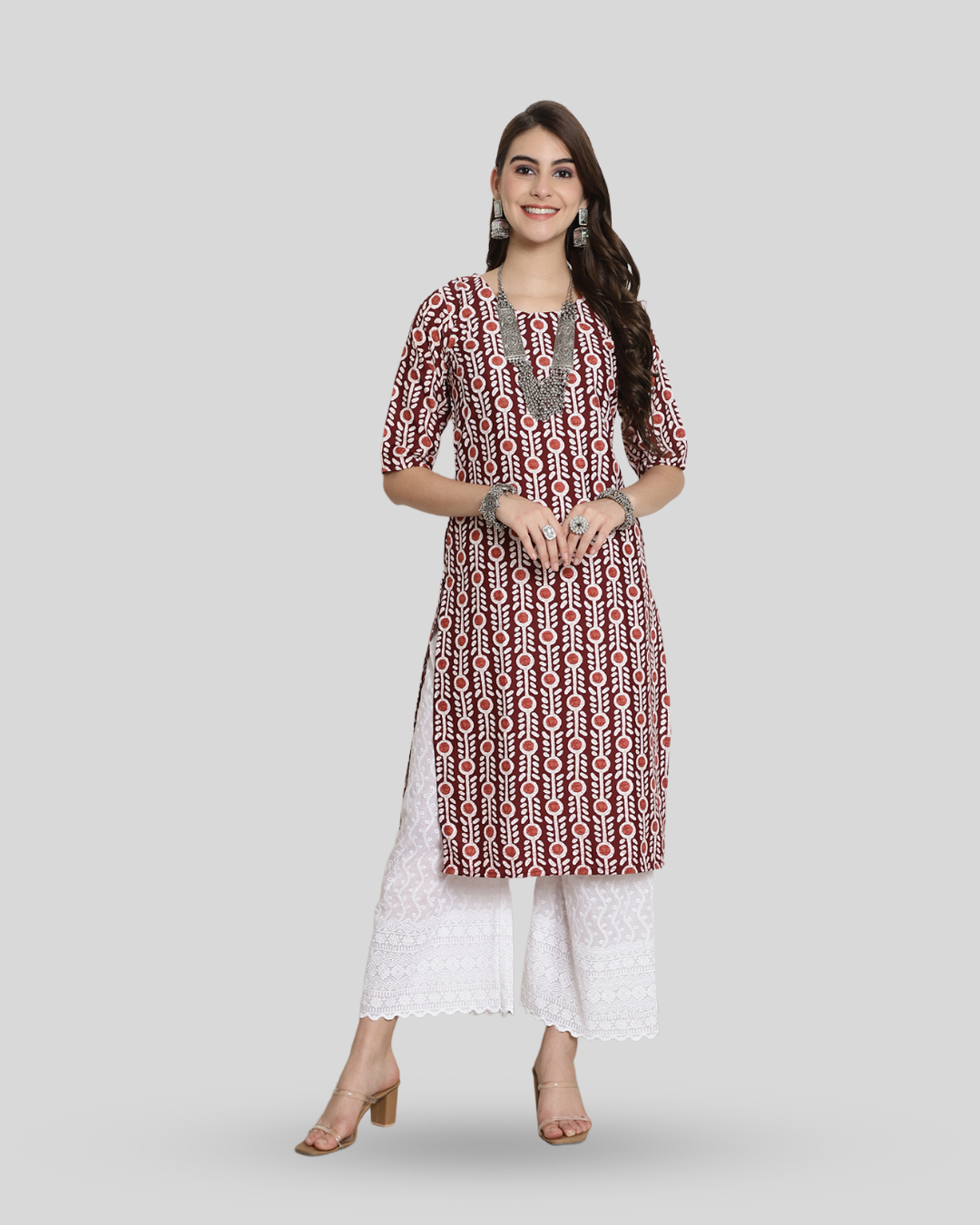 Autumn Maroon Printed Kurta 