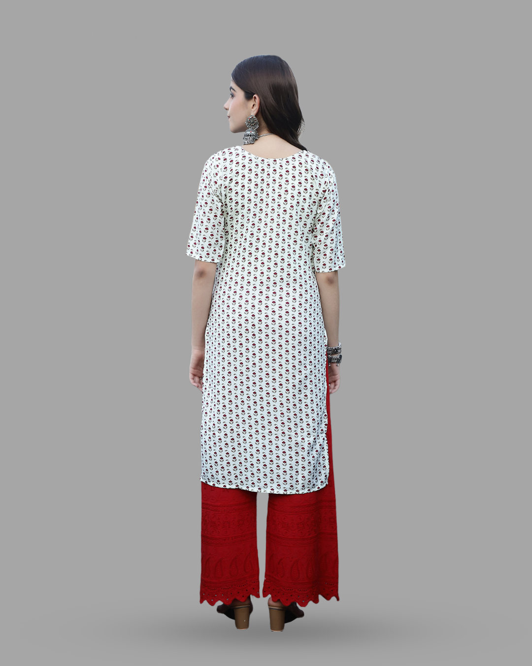 Cherry Blossom White Printed Kurta 