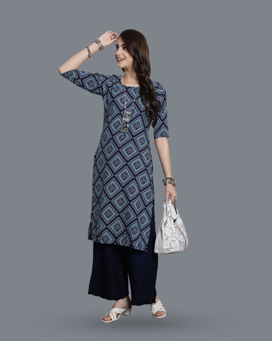 Blue Sapphire Block Printed Kurta 