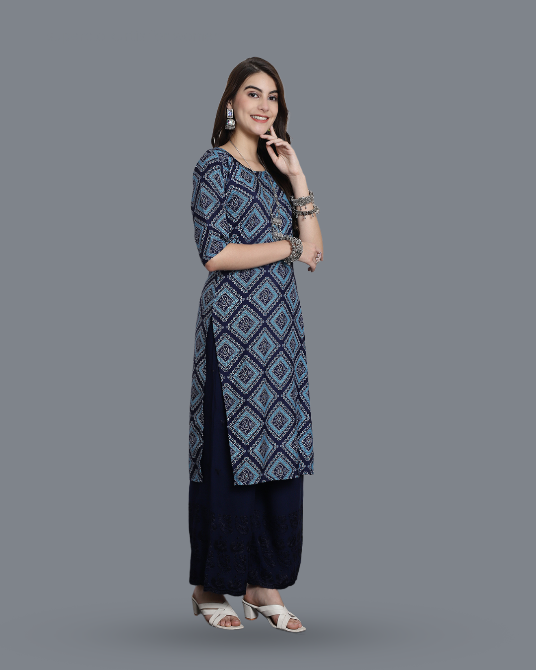 Blue Sapphire Block Printed Kurta 