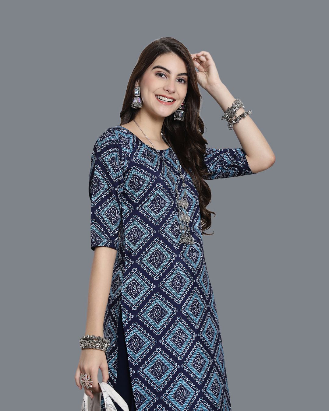 Blue Sapphire Block Printed Kurta 