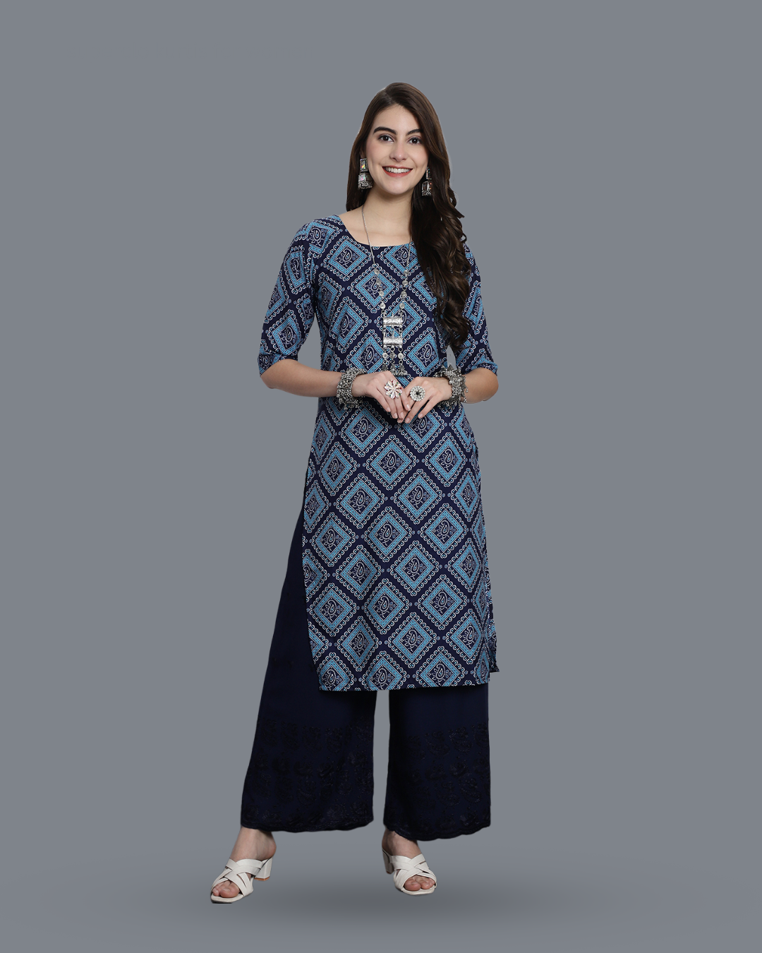 Blue Sapphire Block Printed Kurta 