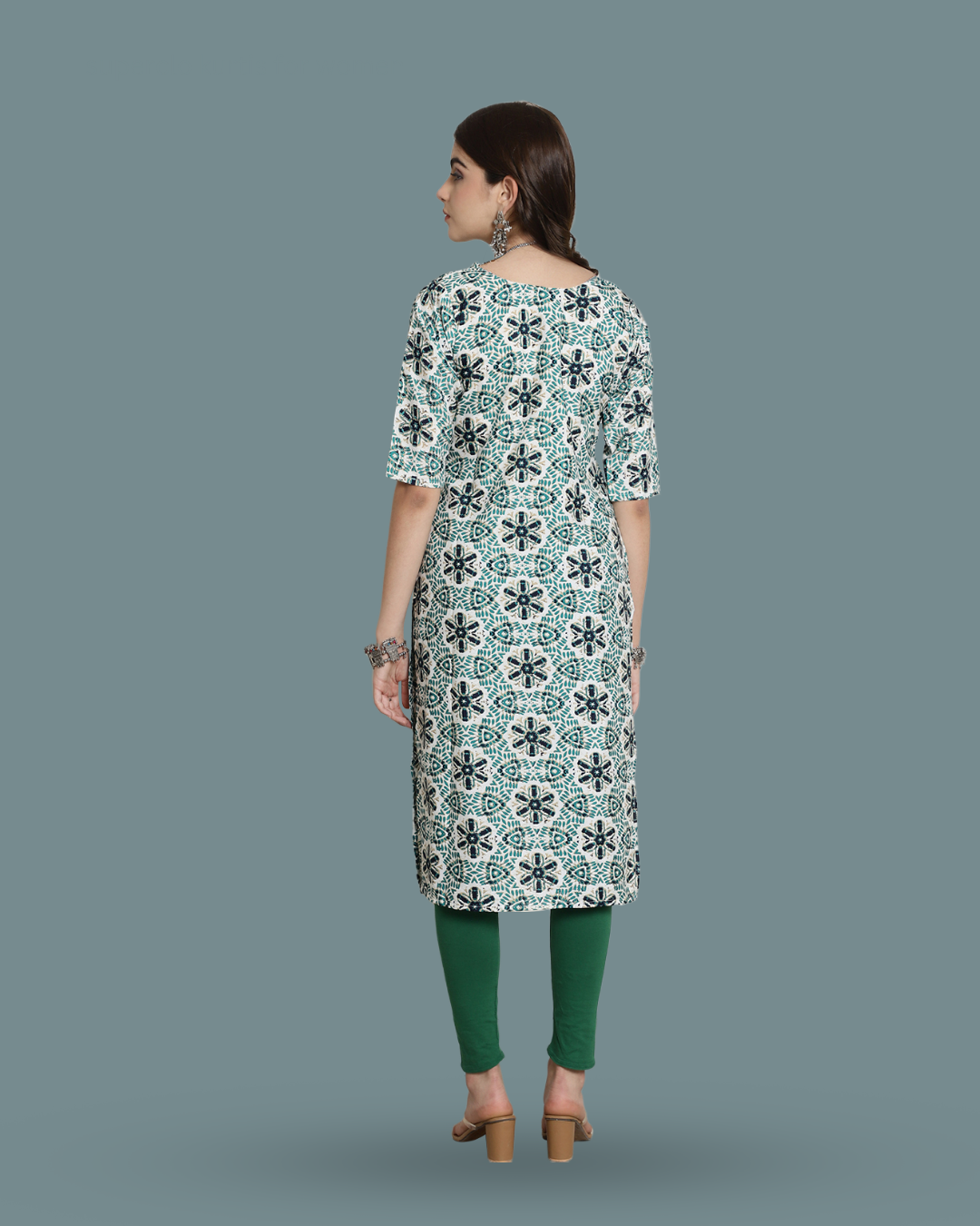 Green Meadow Floral Kurta 