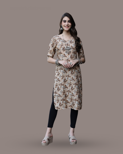 Coffee Petal Printed Kurta 