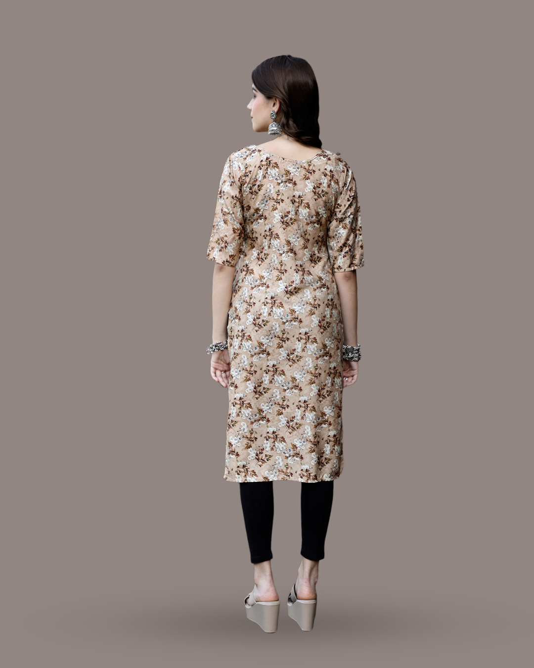 Coffee Petal Printed Kurta 